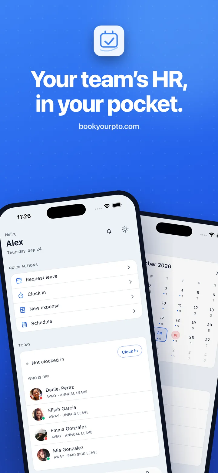 Your team's HR, in your pocket — BookYourPTO for iPhone